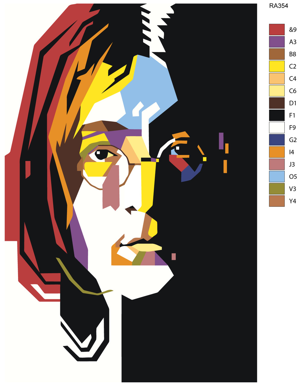Живопись по номерам Джон Леннон 40 x 60 | RA354 | SLAVINA - фото 2 - id-p206626920