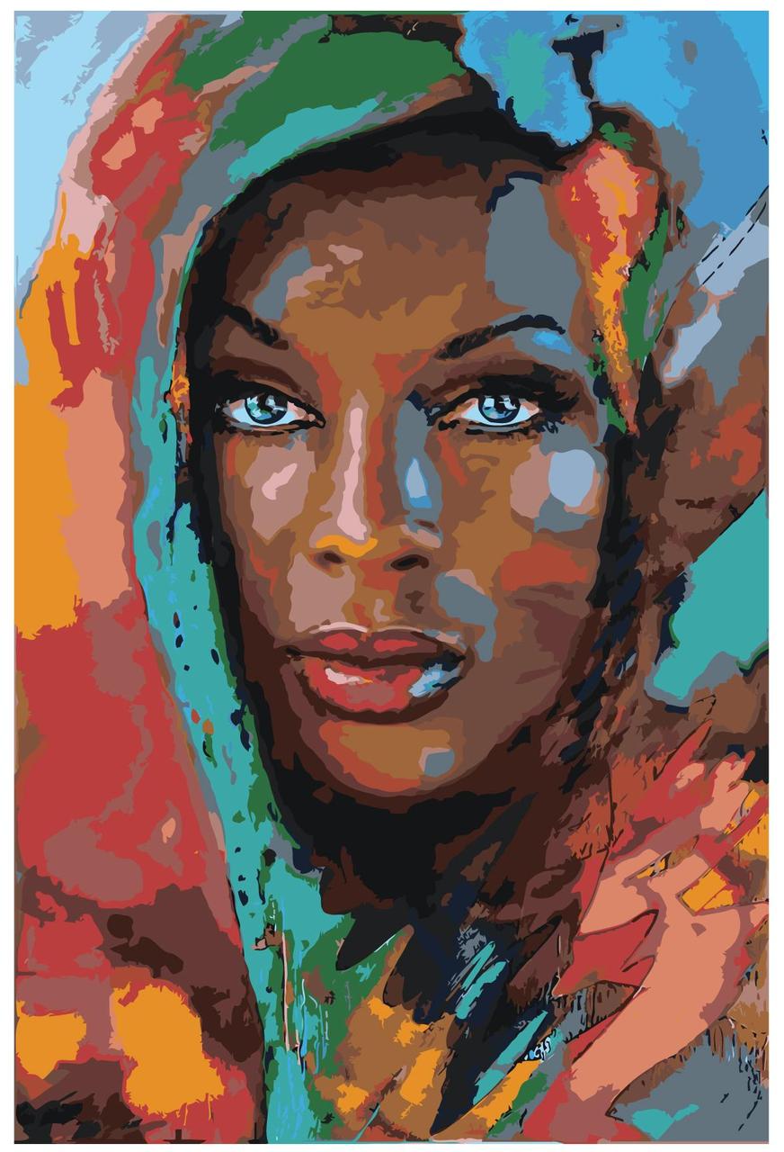 Живопись по номерам Африканка Портрет 40 x 60 | RO211 | SLAVINA - фото 1 - id-p206626922