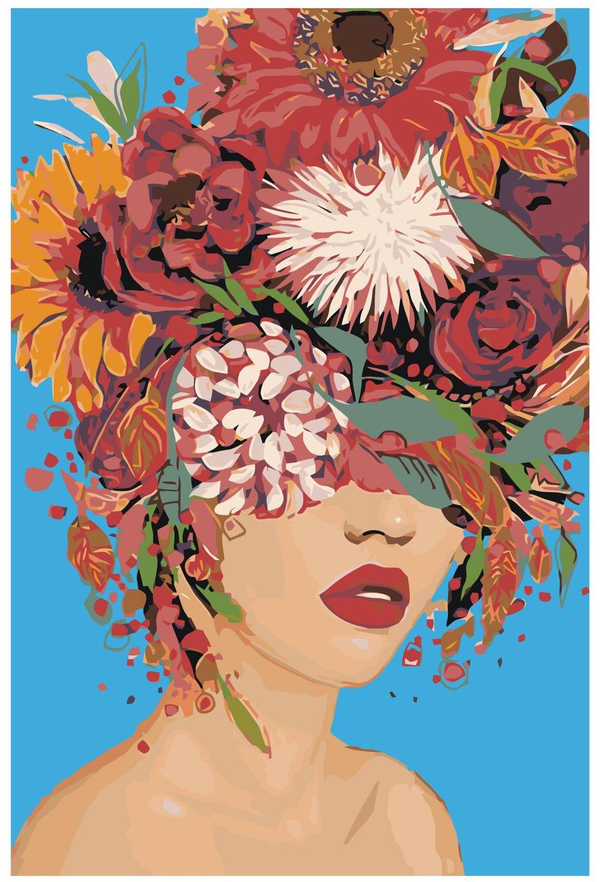 Картина по номерам Девушка с цветами на голове 40 x 60 | RO216 | SLAVINA - фото 1 - id-p206626925