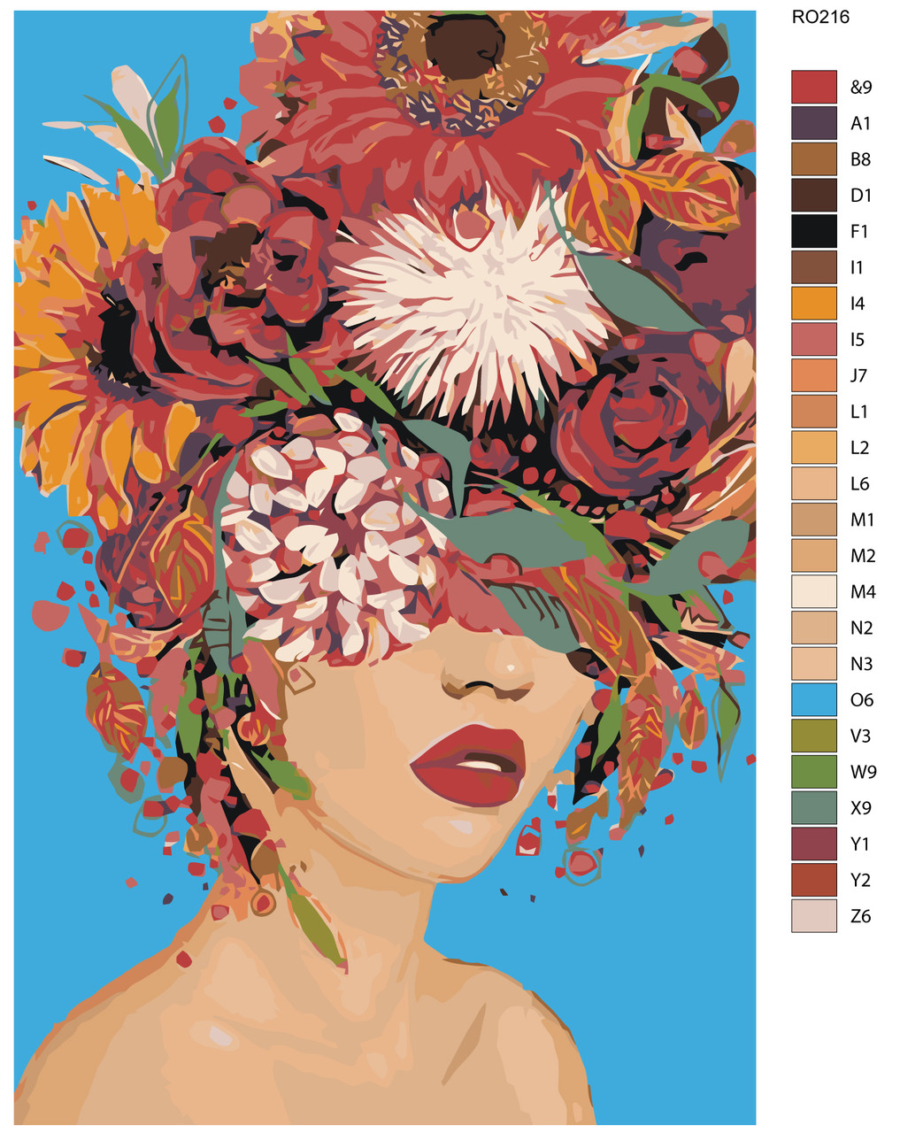 Картина по номерам Девушка с цветами на голове 40 x 60 | RO216 | SLAVINA - фото 2 - id-p206626925