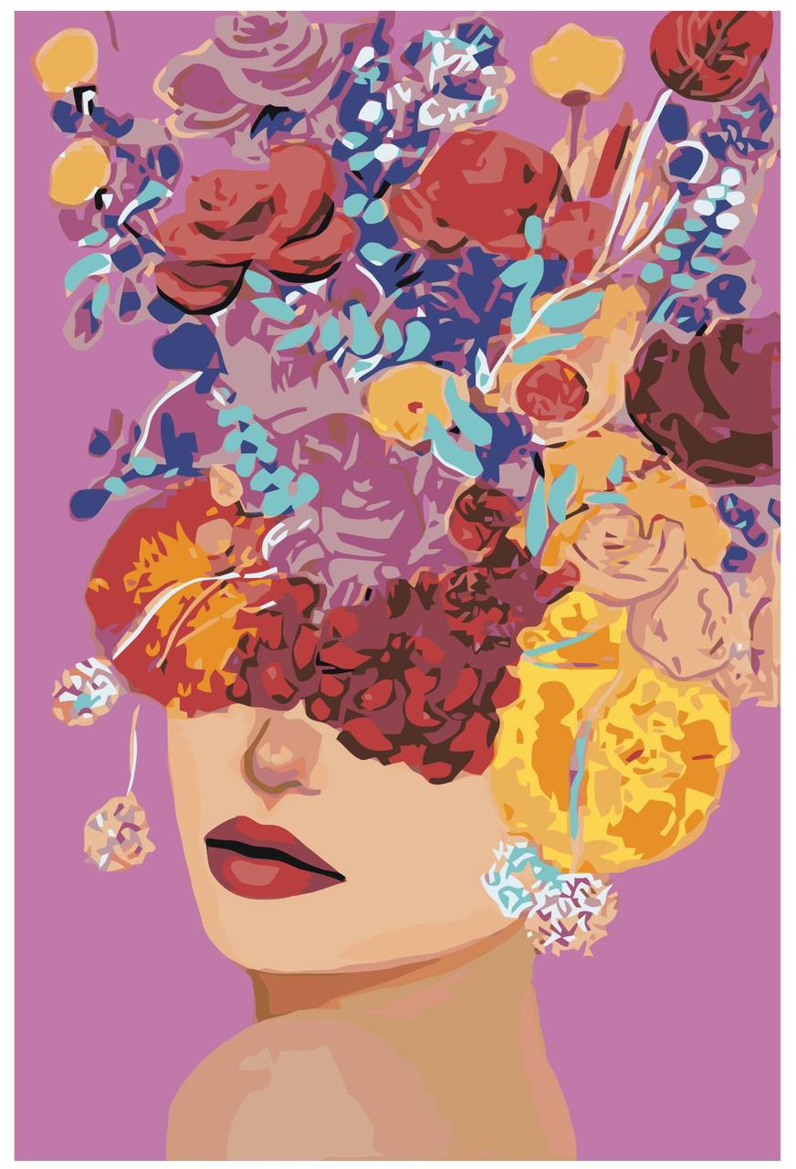 Картина по номерам Девушка с цветами на голове 40 x 60 | RO217 | SLAVINA - фото 1 - id-p206626926