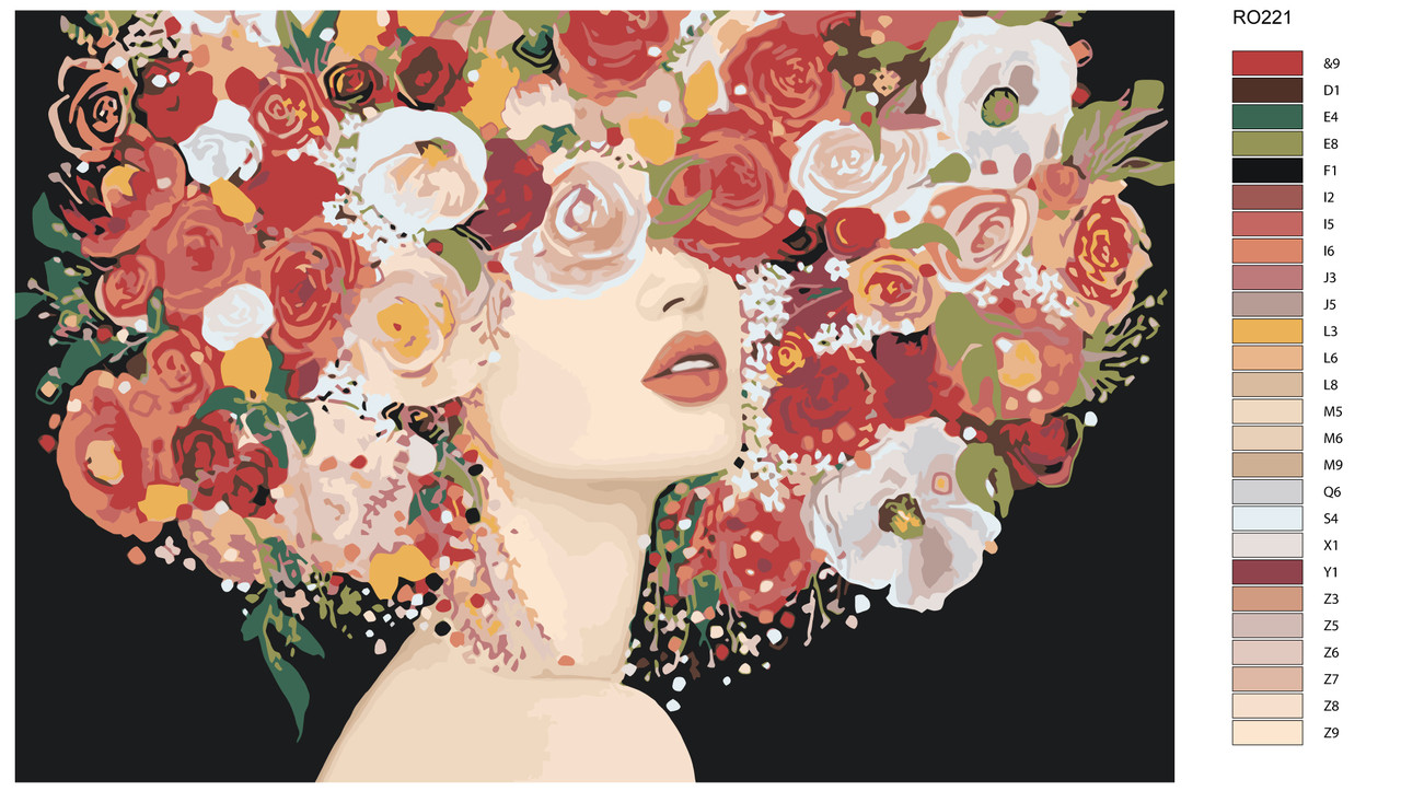 Картина по номерам Девушка с цветами на голове 40 x 60 | RO221 | SLAVINA - фото 2 - id-p206626927