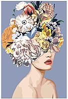 Картина по номерам Девушка с цветами на голове 40 x 60 | RO231 | SLAVINA