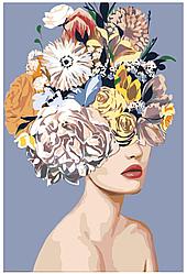Картина по номерам Девушка с цветами на голове 40 x 60 | RO231 | SLAVINA