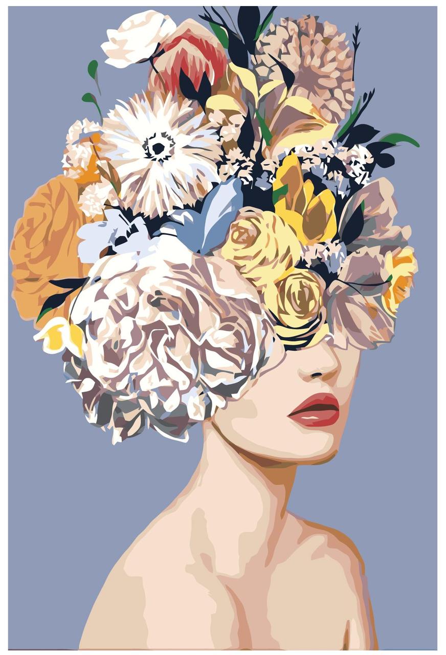 Картина по номерам Девушка с цветами на голове 40 x 60 | RO231 | SLAVINA - фото 1 - id-p206626929