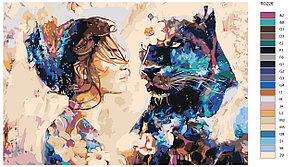 Живопись по номерам Девушка и пантера 40 x 60 | RO226 | SLAVINA, фото 2