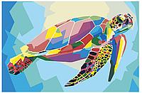 Рисование по номерам Радужная черепаха 40 x 60 | RA366 | SLAVINA