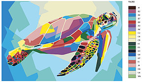 Рисование по номерам Радужная черепаха 40 x 60 | RA366 | SLAVINA, фото 2