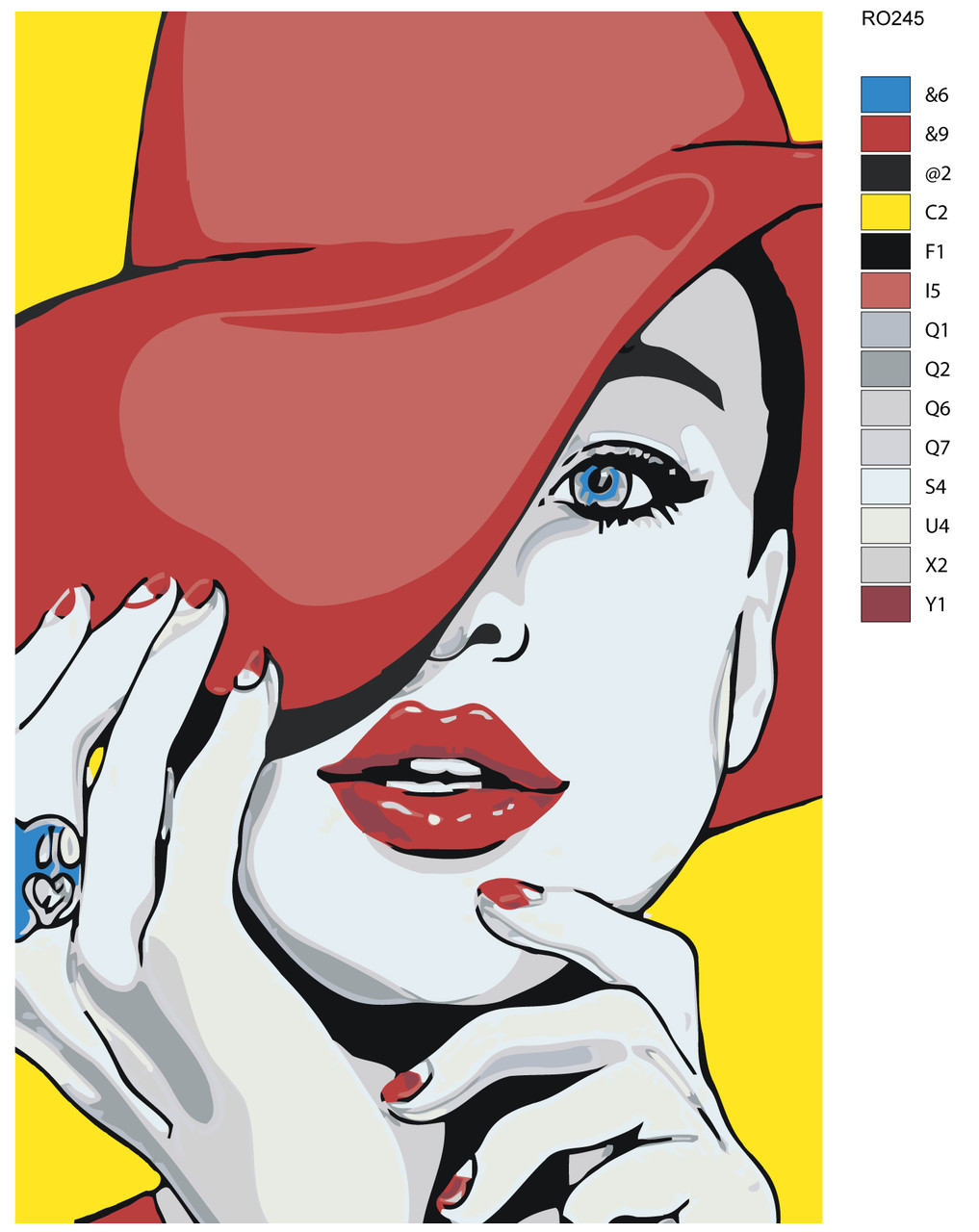 Живопись по номерам Девушка в красной шляпе 40 x 60 | RO245 | SLAVINA - фото 2 - id-p206626944