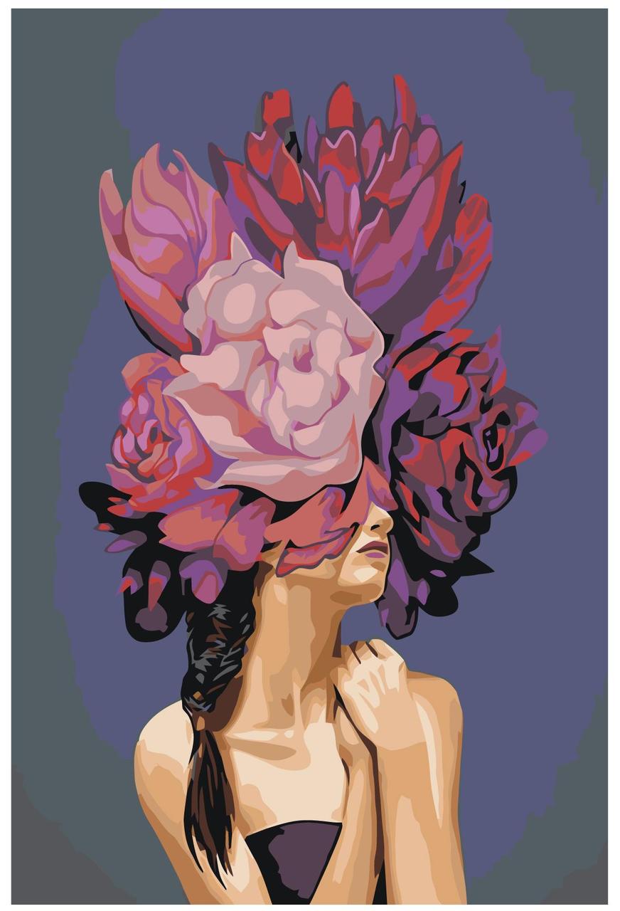 Картина по номерам Девушка с цветами на голове 40 x 60 | RO285 | SLAVINA - фото 1 - id-p206626985
