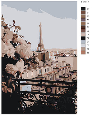 Картина по номерам Парижский балкон 40 x 60 | Z-MV213 | SLAVINA, фото 2