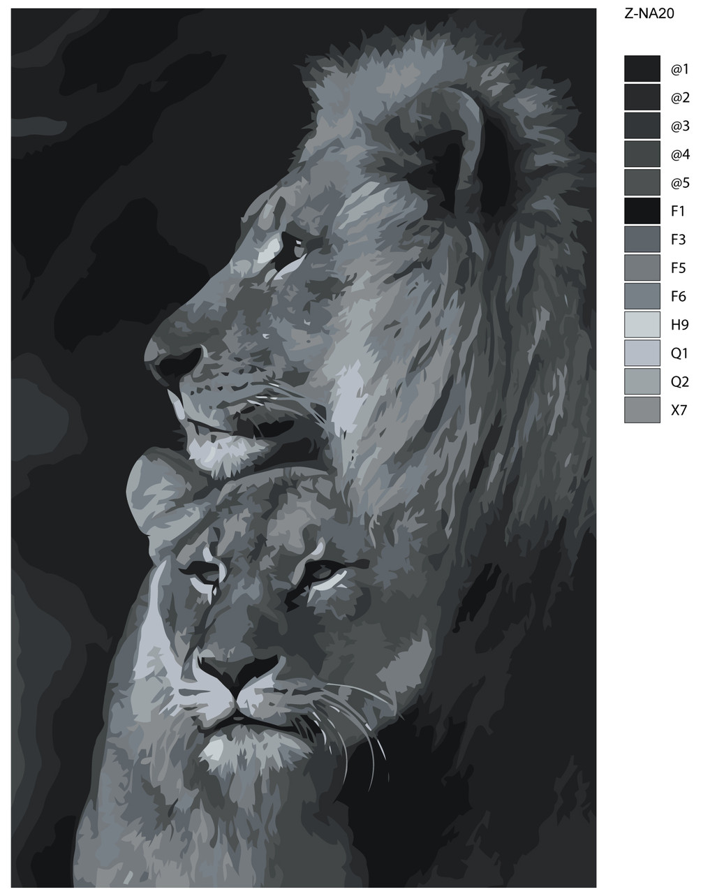 Картина по номерам Лев и львица 40 x 60 | Z-NA20 | SLAVINA - фото 2 - id-p206627015