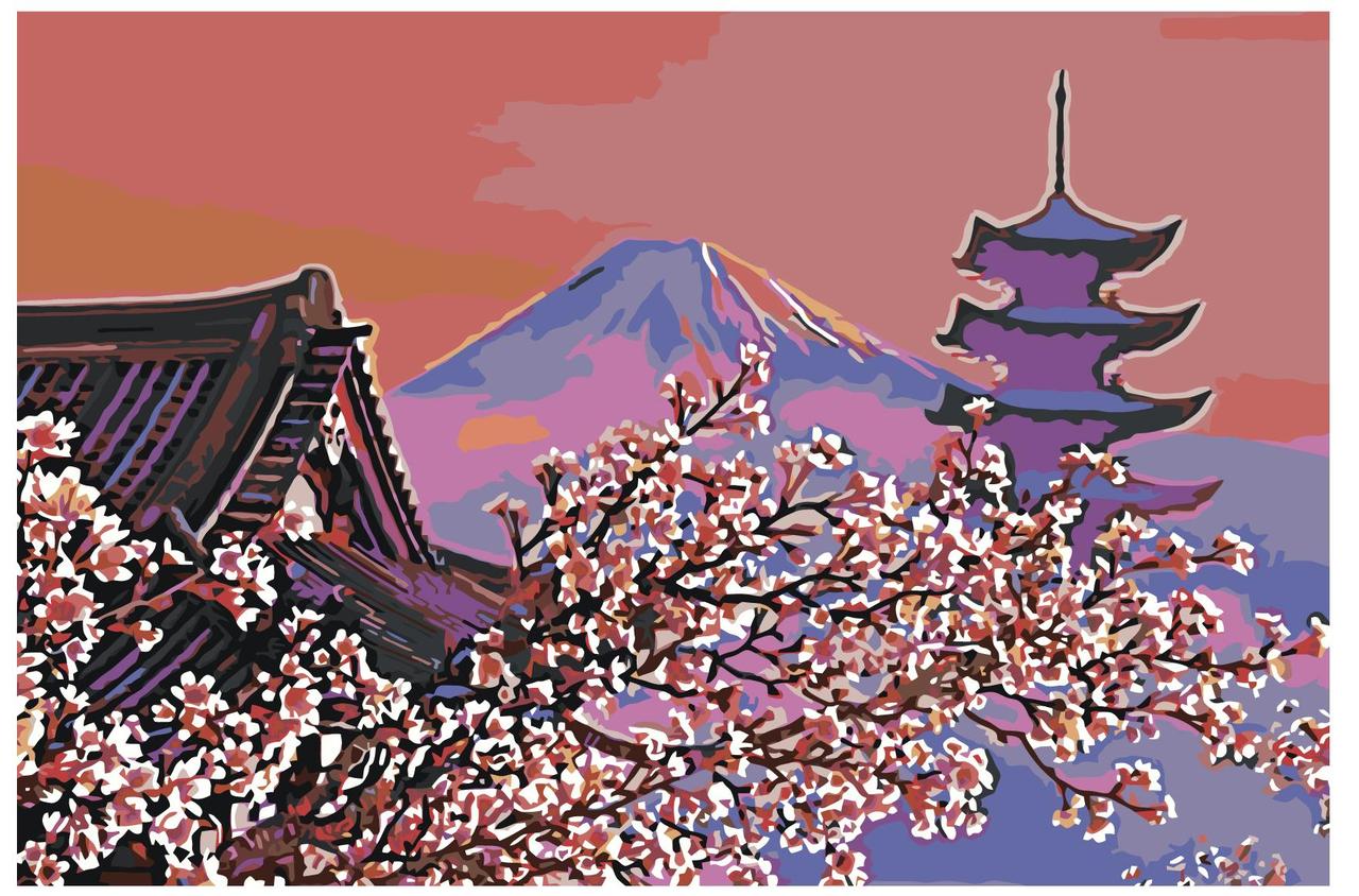 Картина по номерам Цветущая Япония 40 x 60 | Z-Z976 | SLAVINA - фото 1 - id-p206627039