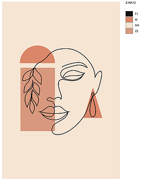 Живопись по номерам Женское лицо Абстракция 40 x 60 | Z-NA12 | SLAVINA, фото 2