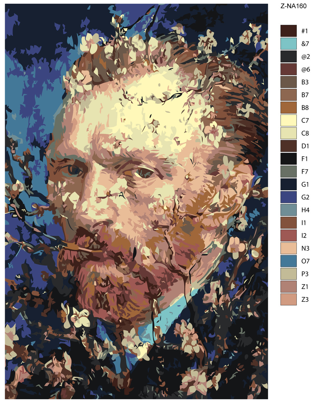 Картина по номерам Винсент Ван Гог в цветах 40 x 60 | Z-NA160 | SLAVINA - фото 2 - id-p206627117