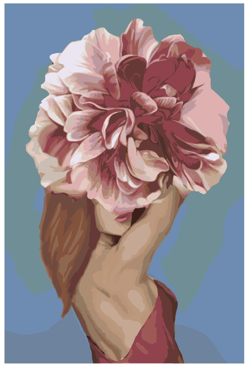 Картина по номерам Девушка-цветок 40 x 60 | ELLU04 | SLAVINA - фото 1 - id-p206627129