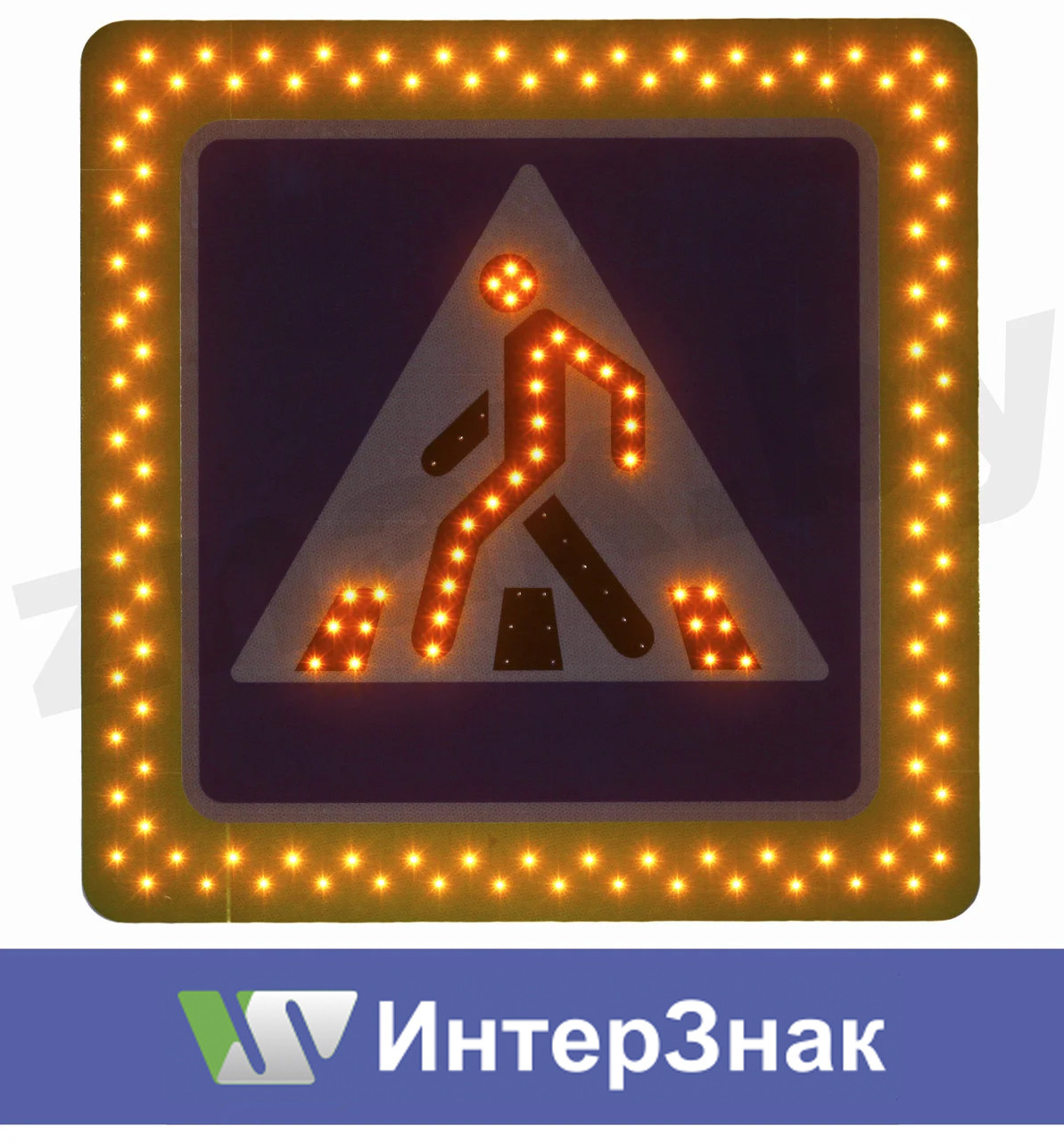Светодиодный дорожный знак 5.16.1 - 5.16.2 на желтом фоне - фото 1 - id-p106799326