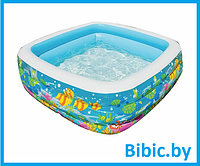 Детский надувной бассейн квадратный, интекс intex 57471NP плавательный для купания плавания детей малышей