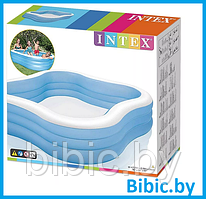 Детский надувной прямоугольный бассейн интекс Intex 57495NP плавательный для купания детей и взрослых