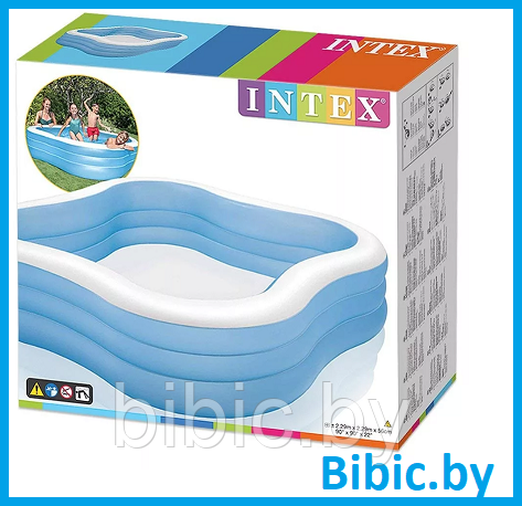 Детский надувной прямоугольный бассейн интекс Intex 57495NP плавательный для купания детей и взрослых - фото 1 - id-p206628945