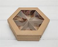Коробка шестигранная Крафт 6 ячеек 22*19*5,5 см