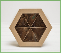 Коробка шестигранная Крафт 6 ячеек 15*17.5*5 см