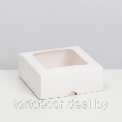 Коробка под бенто-торт белая 16*16*8 см - фото 1 - id-p206629283