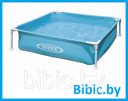 Детский каркасный бассейн Mini Frame квадратный,интекс intex  57172NP плавательный для купания плавания детей