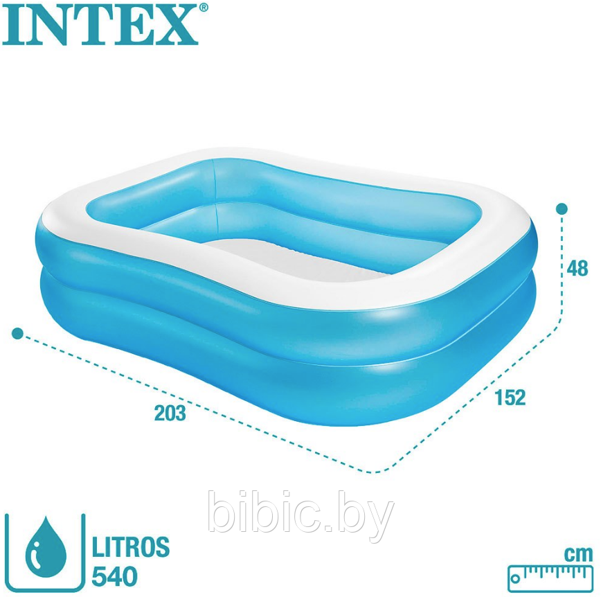 Семейный надувной бассейн Famely ,интекс intex 57180NP плавательный для плавания купания детей и взрослых - фото 2 - id-p206629402