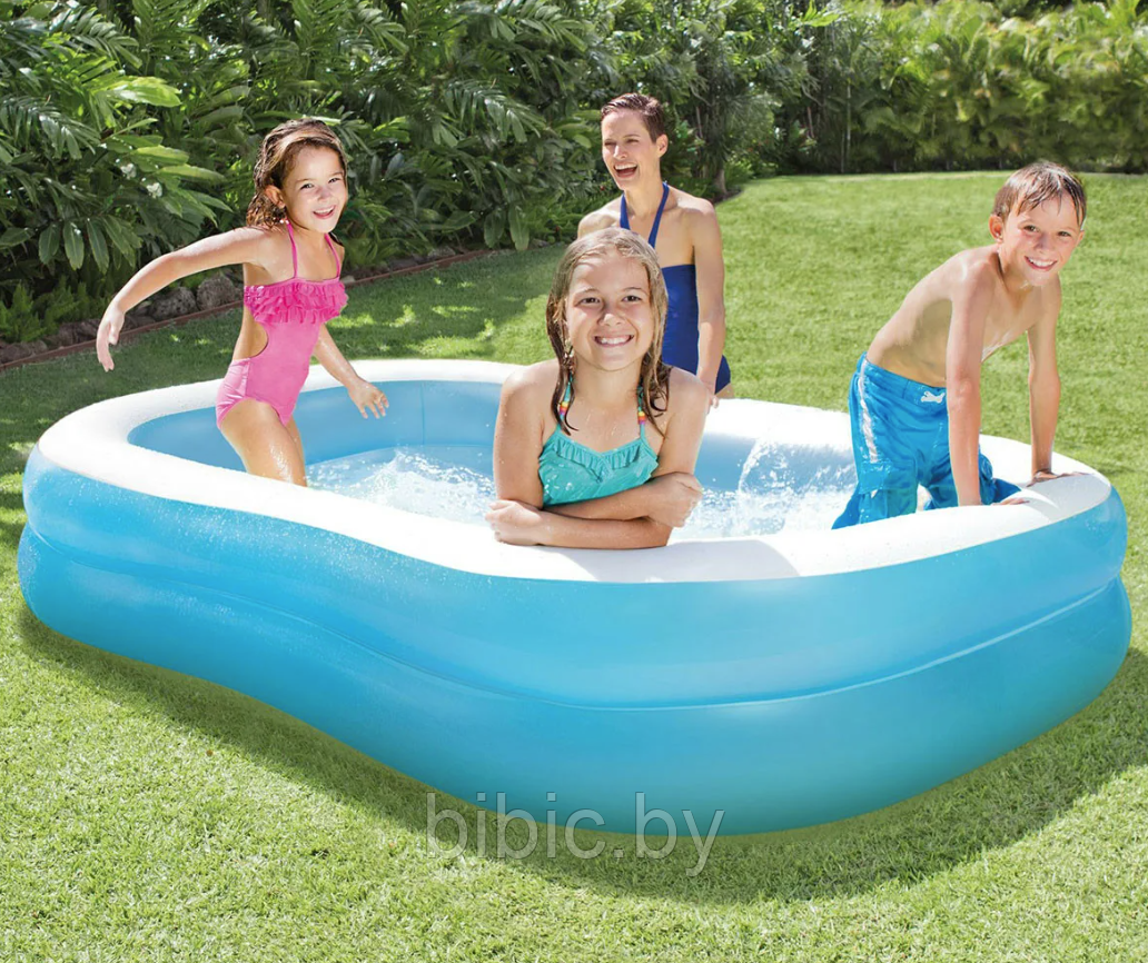 Семейный надувной бассейн Famely ,интекс intex 57180NP плавательный для плавания купания детей и взрослых - фото 3 - id-p206629402