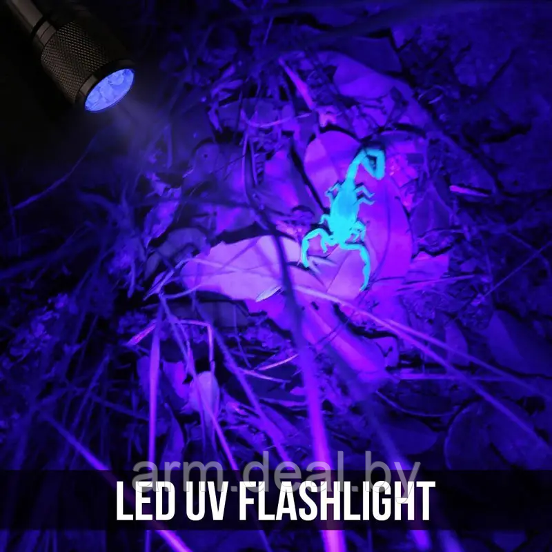 Ультрафиолетовый фонарь Скорпион, 9 светодиодов для проверки денег и пр. - фото 9 - id-p206638389
