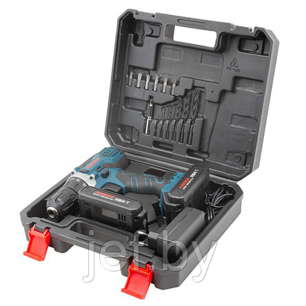 Дрель-шуруповерт аккум 20V 25Нм 1 3Ah патрон 1-10ммв кейсе FORSAGE F-BT-CD12 20V, фото 2