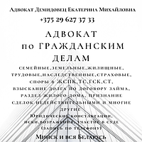 АДВОКАТ ДЕМИДОВЕЦ Е.М. по юридич. вопросам. Опыт более 23 лет.ОТЗЫВЫ в интернете по ФИО.