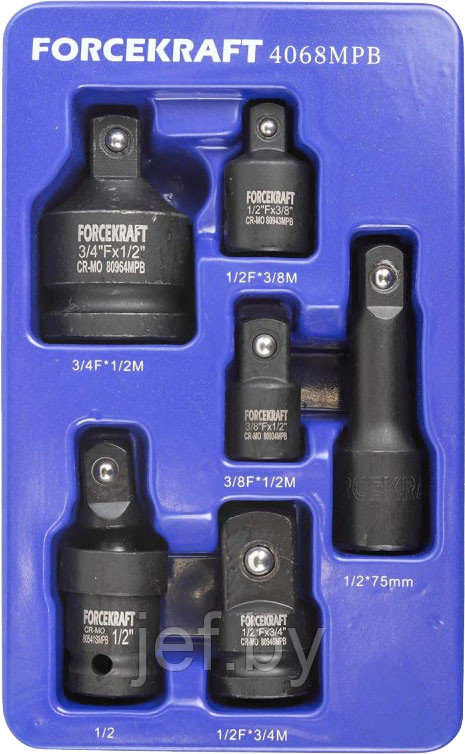 Адаптеры ударные кардан ударный удлинитель ударный набор 6 предметов FORCEKRAFT FK-4068MPB - фото 3 - id-p206643444