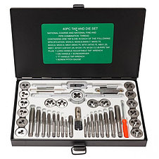 Набор метчиков и плашек метрический 40 пр. в металл. кейсе ROCKFORCE RF-M040-1, фото 2