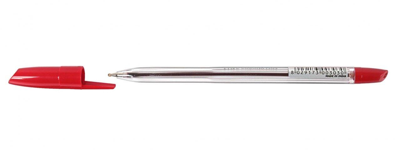 Ручка шариковая Linc Corona Plus корпус прозрачный, стержень красный - фото 1 - id-p206688695