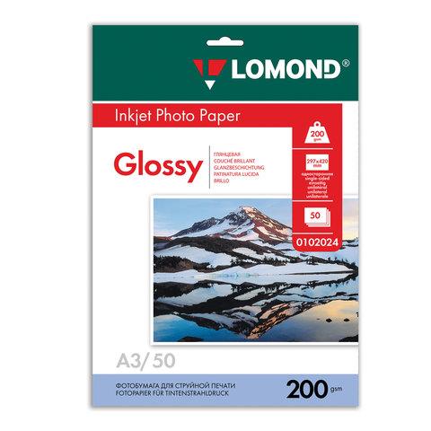 Фотобумага Lomond А3 200 г/м2 50 листов глянцевая для струйной фотопечати односторонняя - фото 1 - id-p206668829