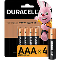 Duracell AAA Alkaline 4 шт. Батарейки пальчиковые щелочные