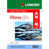 Фотобумага Lomond А4 200 г/м2 50 листов глянцевая для струйной фотопечати односторонняя