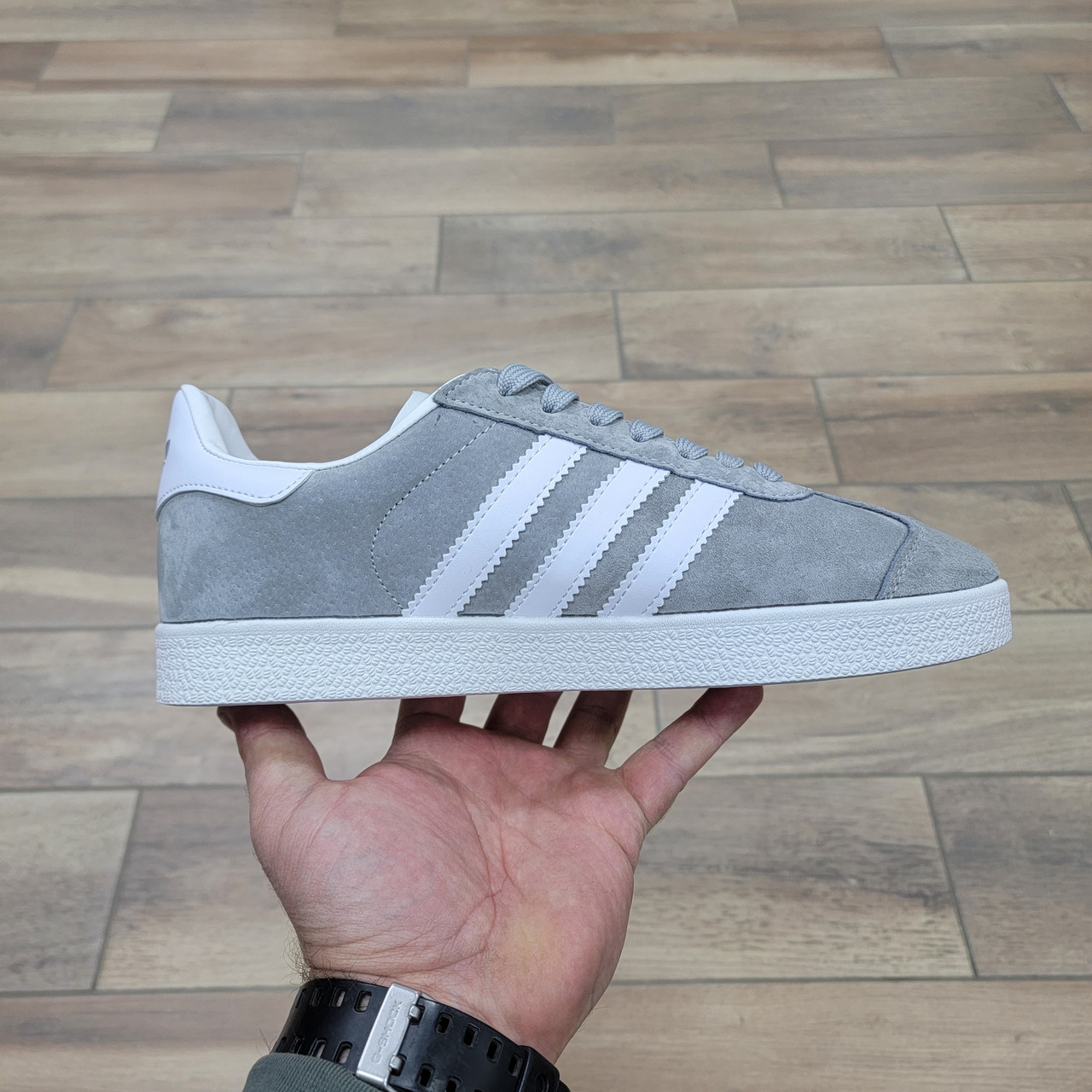 Кроссовки Adidas Gazelle Gray White - фото 2 - id-p41919999