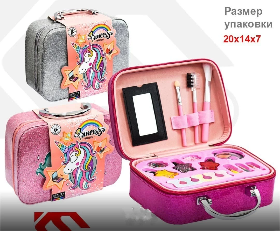 Набор детской декоративной косметики в чемодане для девочки Единорог - фото 1 - id-p206756985