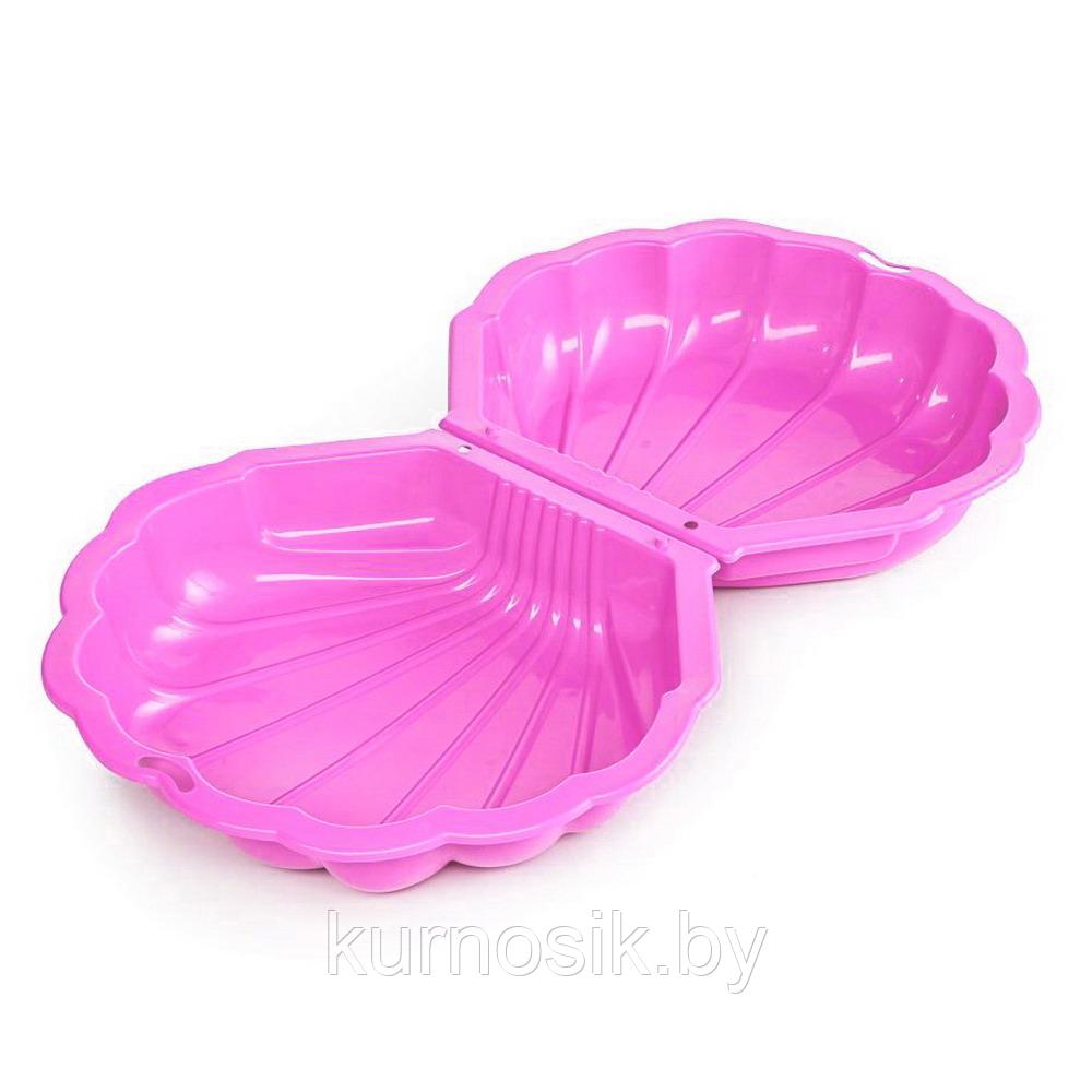 Детская песочница бассейн с крышкой Ракушка Макси Paradiso Toys 102 x 88 x 20 см розовая - фото 1 - id-p206758185