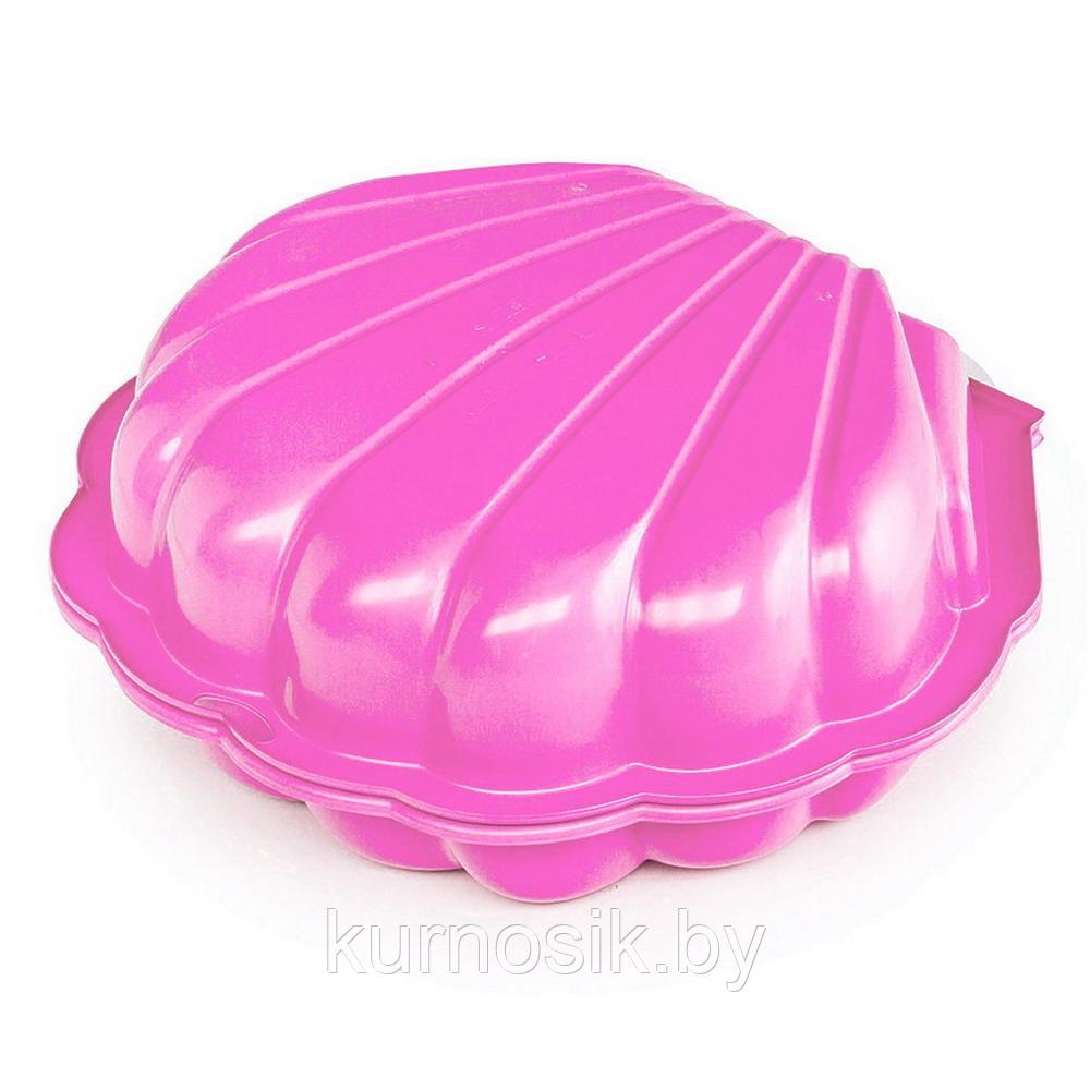 Детская песочница бассейн с крышкой Ракушка Макси Paradiso Toys 102 x 88 x 20 см розовая - фото 2 - id-p206758185