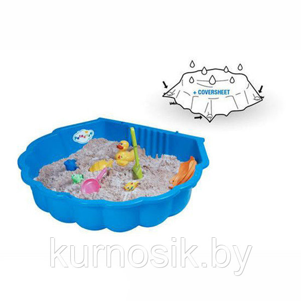Детская песочница бассейн с тентом Ракушка Paradiso 87 x 78 x 20 см - фото 1 - id-p206758225
