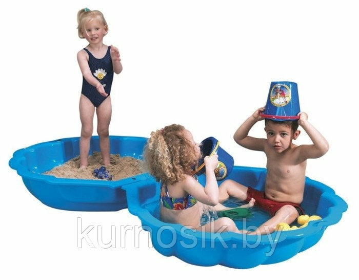 Детская песочница бассейн Ракушка Maxi PARADISO TOYS 102х88x20 см голубой - фото 2 - id-p206758232