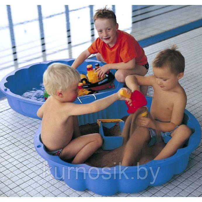 Детская песочница бассейн Ракушка Maxi PARADISO TOYS 102х88x20 см голубой - фото 3 - id-p206758232