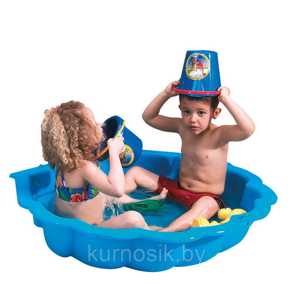 Детская песочница бассейн Ракушка Maxi PARADISO TOYS 102х88x20 см голубой - фото 1 - id-p206758232