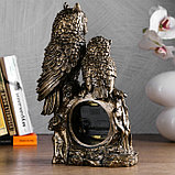 Часы настольные каминные "Две совы", золото, фото 3