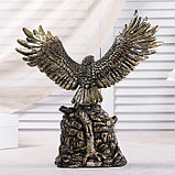 Часы настольные каминные "Орел расправил крылья", 35 см, золото, фото 3