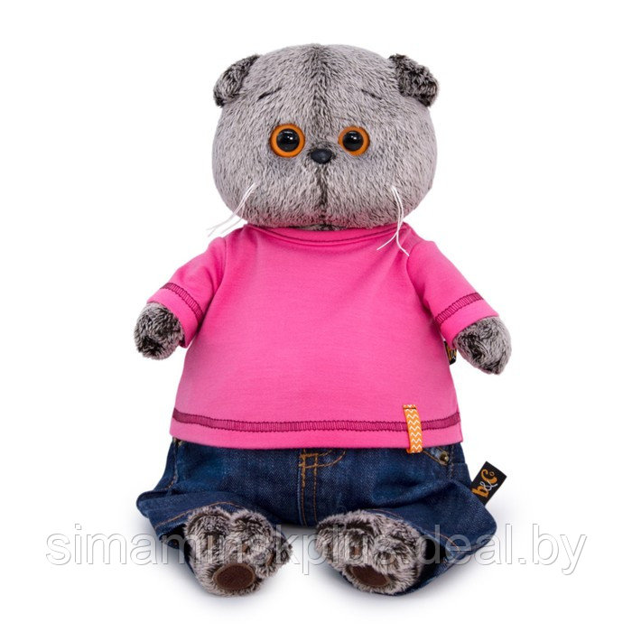 Мягкая игрушка «Басик в джинсах и малиновой футболке», 25 см - фото 4 - id-p206760632